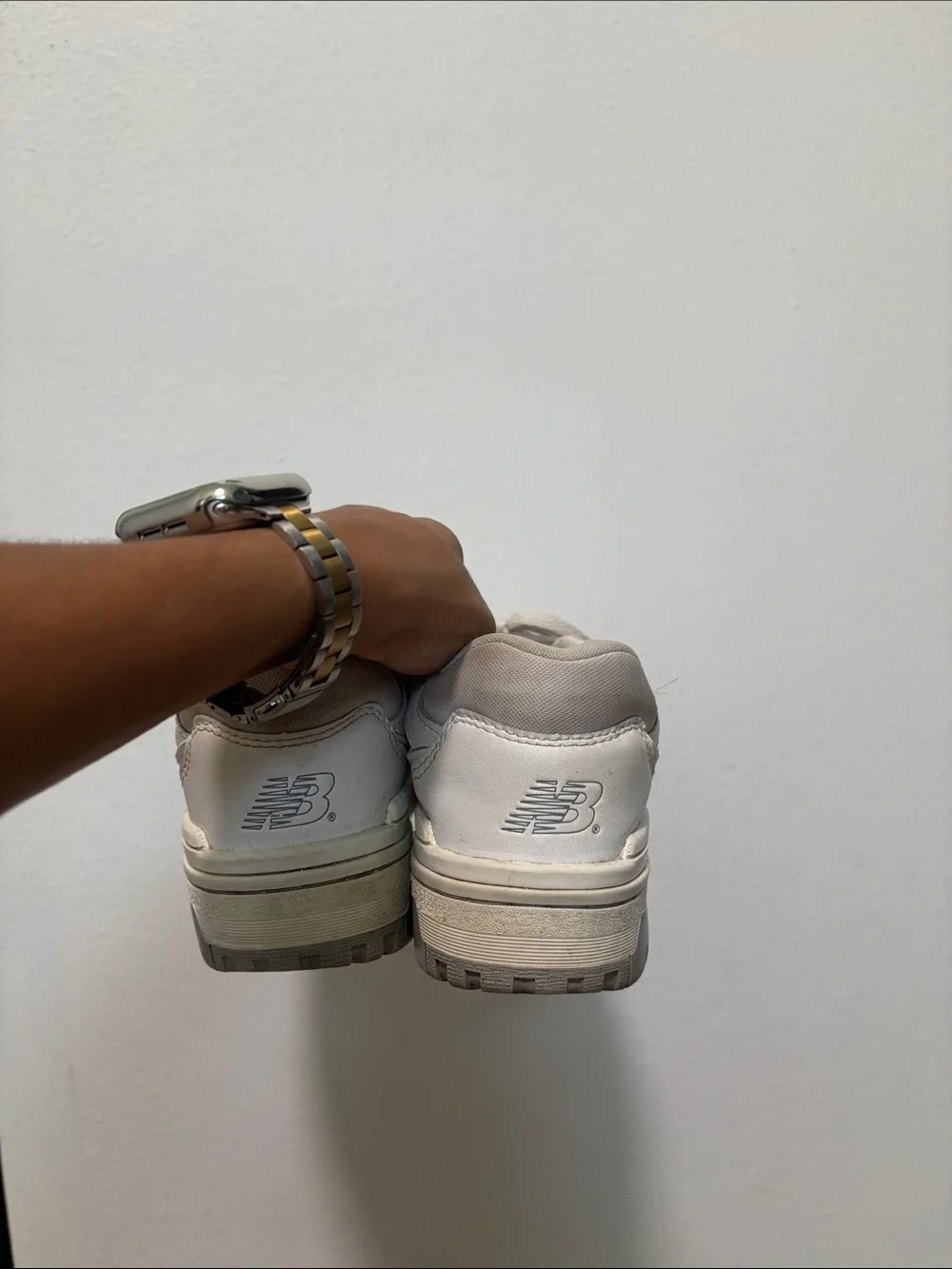 New Balance Off-White Leather Low-Top Sneakers